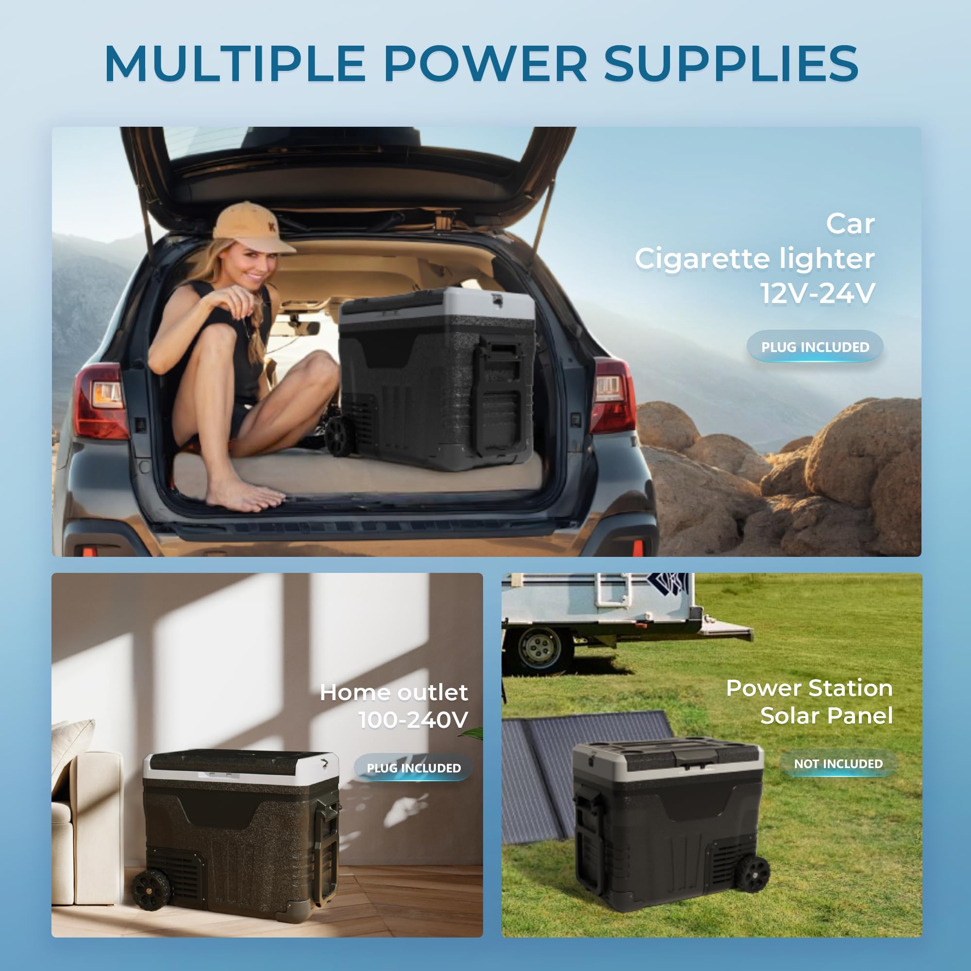 EUHOMY 12 Volt Refrigerator, 47QT(45L) Dual Zone Electric Cooler, Portable Freezer 12V/24V DC 110-240V AC, 12V Fridge -4℉~68℉, 12V Cooler with Wheels & Basket for Travel, Truck, Boat, Camping 🍁 All In One Marketplace Canada