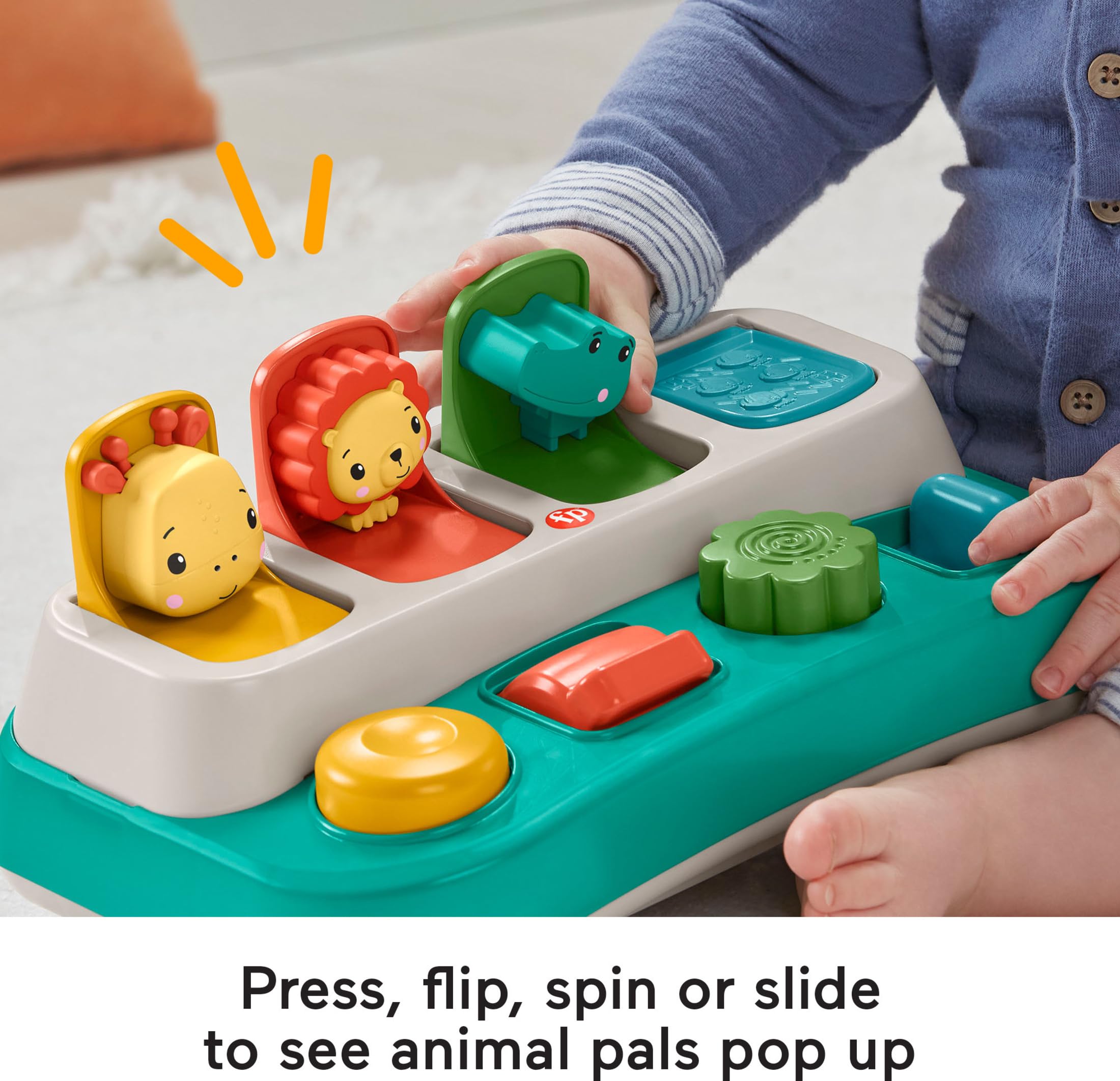 Fisher-Price Baby Early Learning Toy with Fine Motor Activities for Cause-and-Effect Play, Busy Buddies Pop-Up 🍁 All In One Marketplace Canada