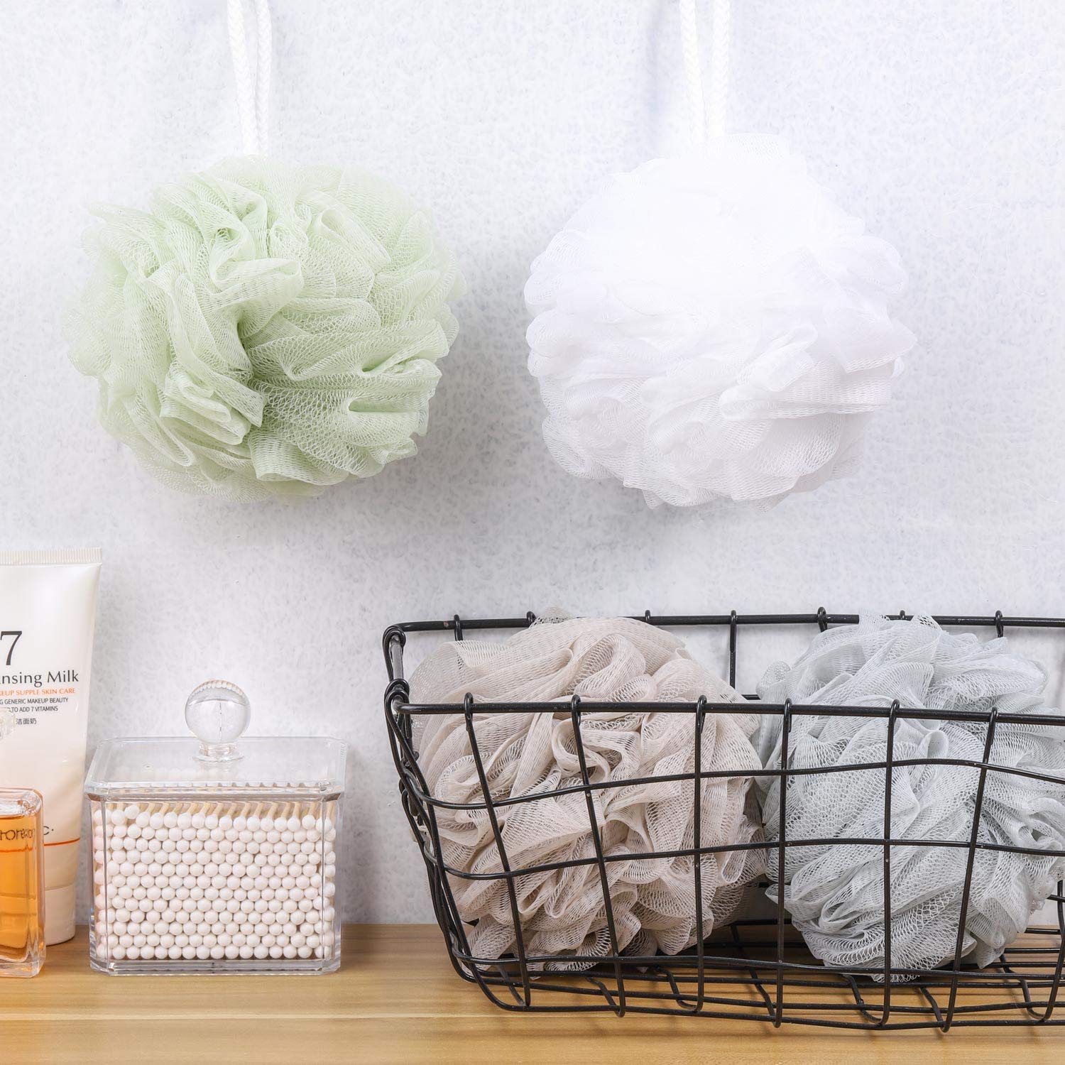 BTYMS Bath Sponge Shower Loofahs 60g Mesh Pouf Bath Scrunchies Body Wash Puff Shower Puff - Pack of 4 🍁 All In One Marketplace Canada