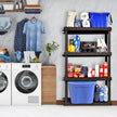Koolatron Oscar Heavy Duty Plastic Storage Shelves- for Garage, Kitchen, Bathroom Basement, Kids Room, Toys,Stackable 4-Tier Black, Organizer Rack for Books Shoes, Pantry, Cleaning, Made in Canada 🍁 All In One Marketplace Canada