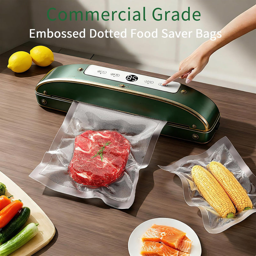 300 Count Vacuum Sealer Bags - Food Saver Bag (8x12,7x10,6x8) Precut Quart for Vacuum Seal, Meal Prep,Sous Vide, BPA Free, Heavy Duty, Commercial Grade Freezer Bags 🍁 All In One Marketplace Canada