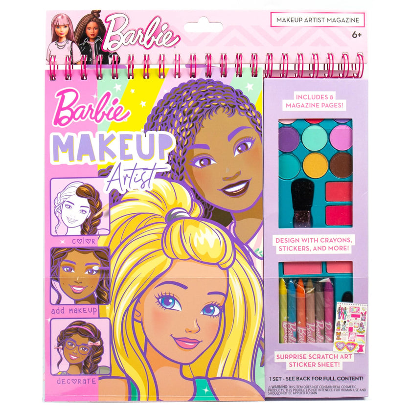 Barbie Makeup Artist Magazine, Create Your Own Hair & Makeup Looks Using Stencils, Stickers, Crayons, Pretend Makeup, Barbie Toys, Barbie Craft Kits, Drawing Kit, 6 Year Old Girl Birthday Gift 🍁 All In One Marketplace Canada