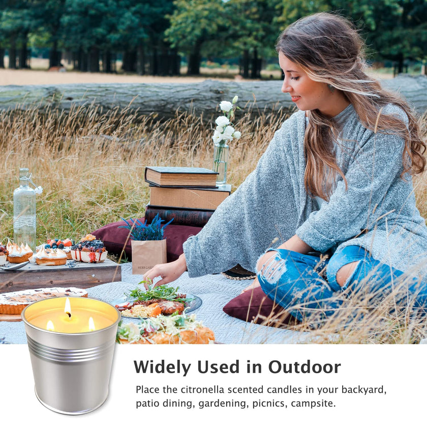Topsics 40 OZ Citronella Candles Outdoor Indoor 2 x 20 oz, Large Citronella Candles Outdoor for Patio/Home/Garden, 3 Wicks Citronella Candles 100% Natural Soy Wax Candles(2 Pack) 🍁 All In One Marketplace Canada
