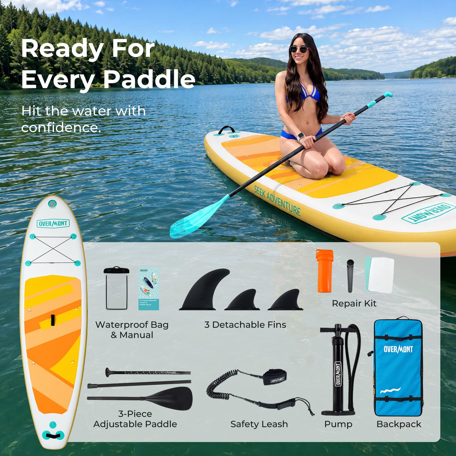 Overmont Inflatable Paddle Board 10'7