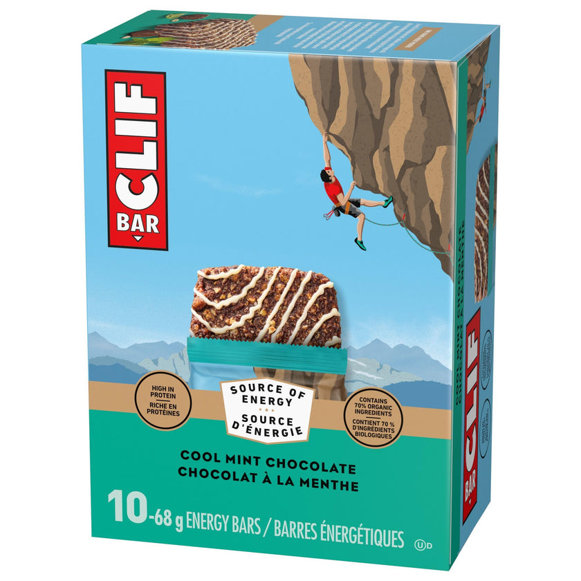 Clif Bar Energy Bars, Cool Mint Chocolate, Snacks, 680 g (Pack of 10) 🍁 All In One Marketplace Canada