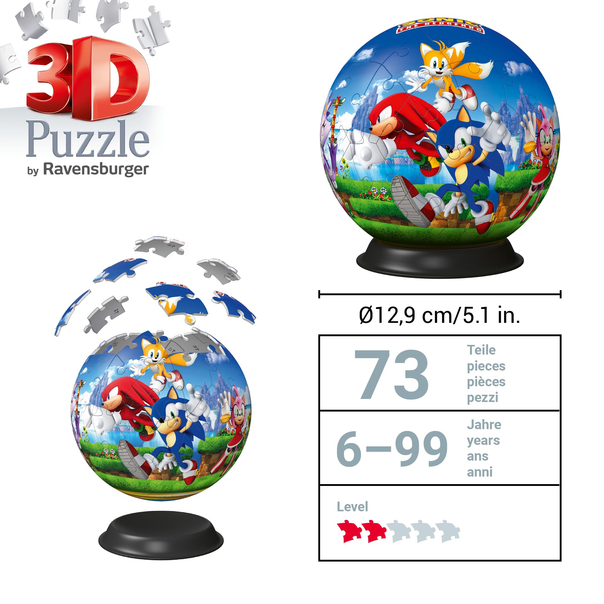 Ravensburger Sonic The Hedgehog 3D Jigsaw Puzzle Ball for Adults and Kids - 11592 - Great Gift for Any Birthday, Holiday, or Special Occasion 🍁 All In One Marketplace Canada