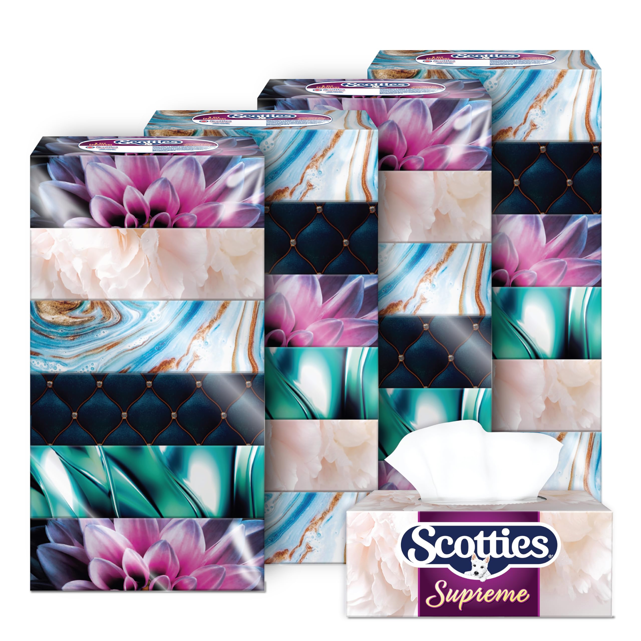 Scotties Supreme 3 Ply Soft & Strong Facial Tissue, Hypoallergenic and Dermatologist Tested, 24 Boxes, 81 Tissues per Box 🍁 All In One Marketplace Canada