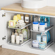 Delamu 2-Tier Multi-Purpose Bathroom Under Sink Organizers and Storage, Stackable Kitchen Pantry Organization, Pull Out Medicine Cabinet Organizer with Movable Dividers, White, 2 Pack 🍁 All In One Marketplace Canada