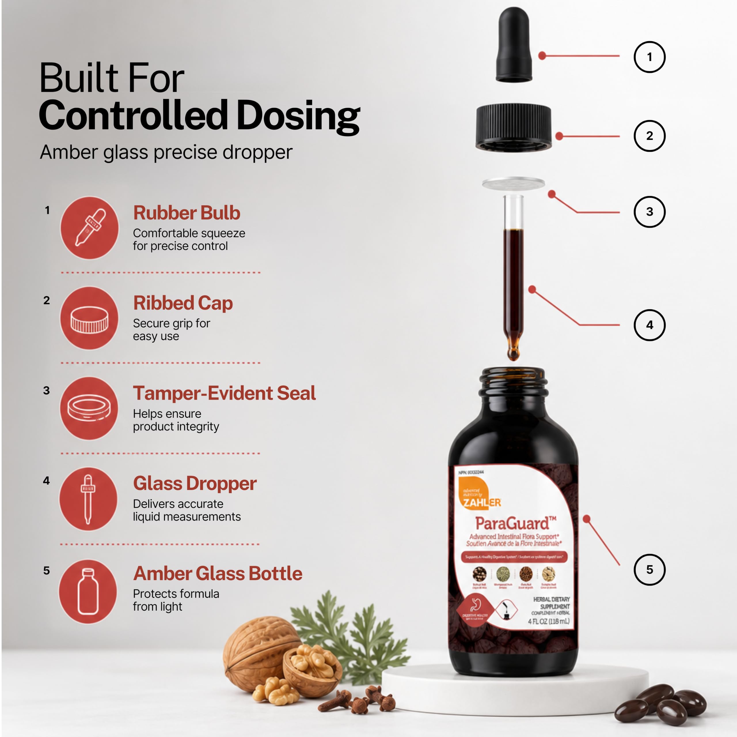 Zahler ParaGuard, Parasite Cleanse for humans. Advanced Colon Detox Cleanse and Gut Health Support, Contains Wormwood, Certified Kosher, 4OZ. 🍁 All In One Marketplace Canada