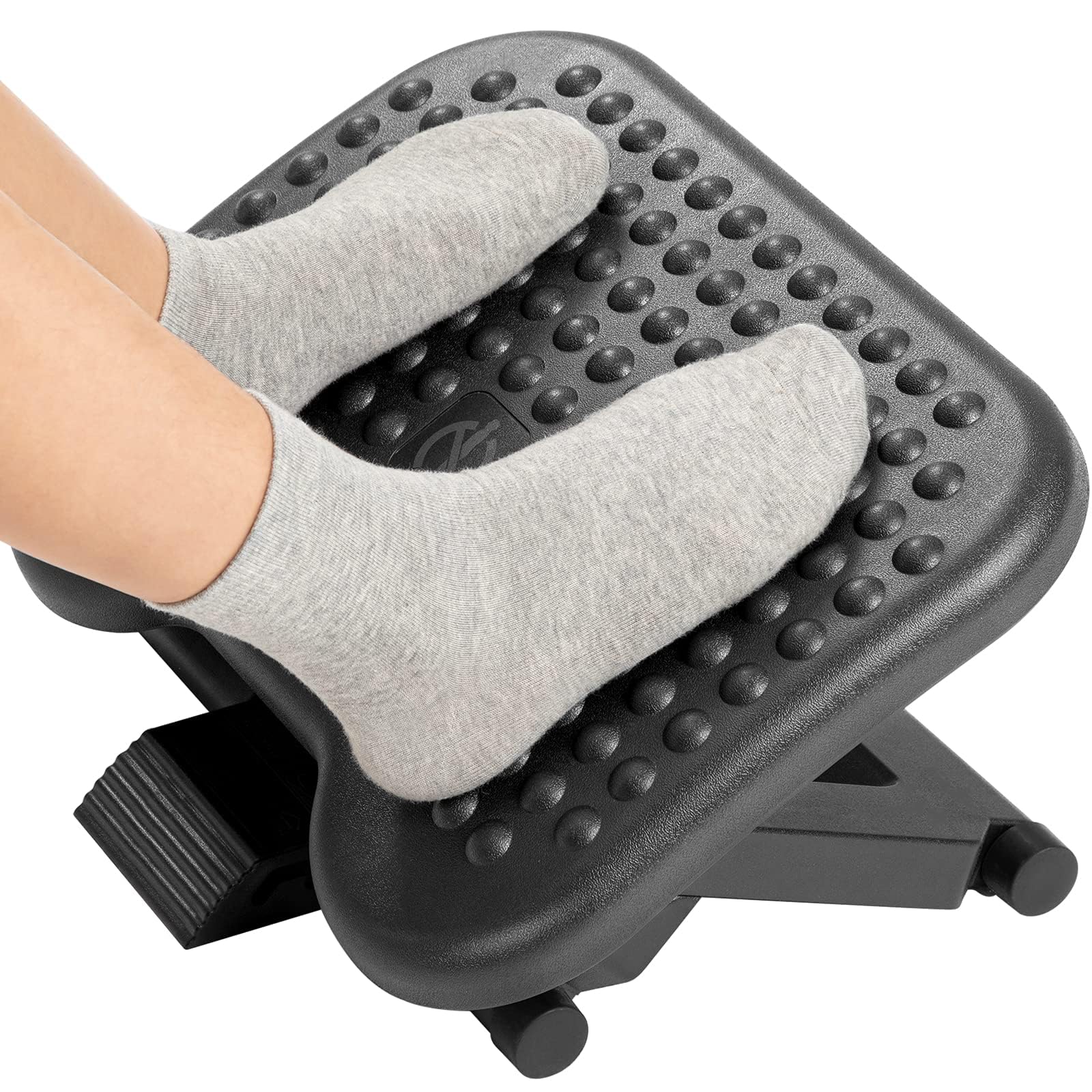 HUANUO Adjustable Footrest Under Desk - Ergonomic Foot Rest with 3 Height Position - 30 Degree Tilt Angle Adjustment for Home, Office, Non-Skid Massage Surface Texture Improves Comfort 🍁 All In One Marketplace Canada