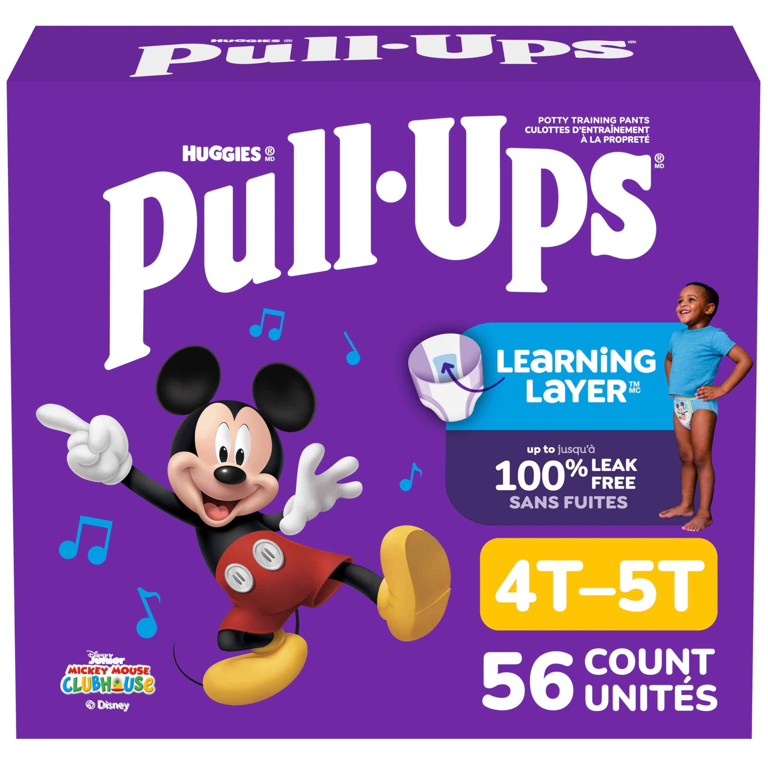 Huggies Size 6 Diapers, Boys Potty Training Underwear, Easy Open Training Pants 4T-5T, Pull-Ups Learning Design for Toddlers, 56ct, Giga Pack 🍁 All In One Marketplace Canada