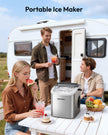 EUHOMY Countertop Ice Maker Machine with Handle, 26lbs Per Day, 9 Ice Cubes Ready in 6 Mins, Auto-Cleaning Portable Ice Maker with Basket and Scoop, for Home/Kitchen/Camping/RV (Silver) 🍁 All In One Marketplace Canada