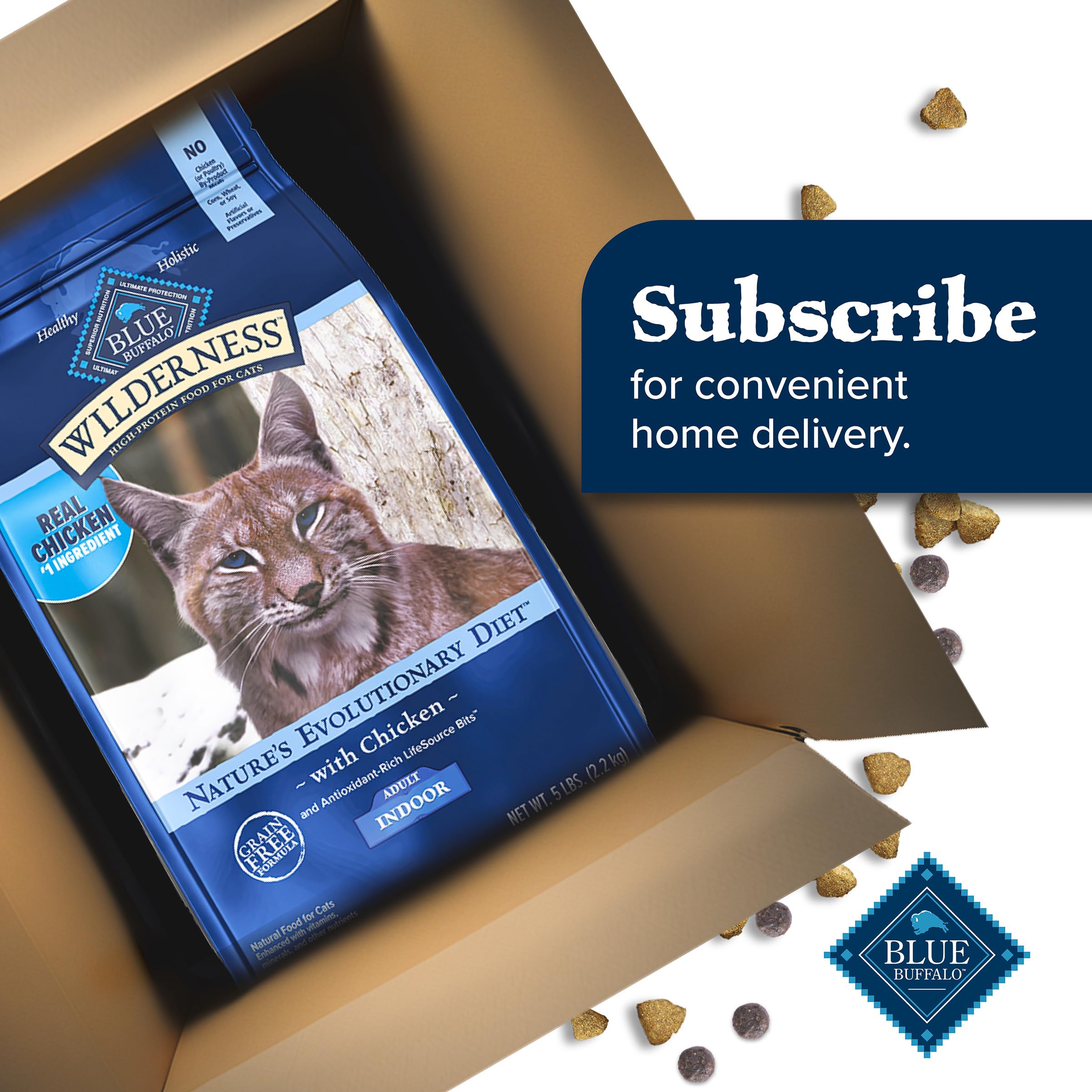 Blue Buffalo Wilderness Chicken Natural High-Protein Grain-Free Dry Food for Adult Indoor Cats, Real Chicken First, Antioxidant-Rich LifeSource Bits Support Immunity, Promotes Strong Muscles, 5 lbs. 🍁 All In One Marketplace Canada