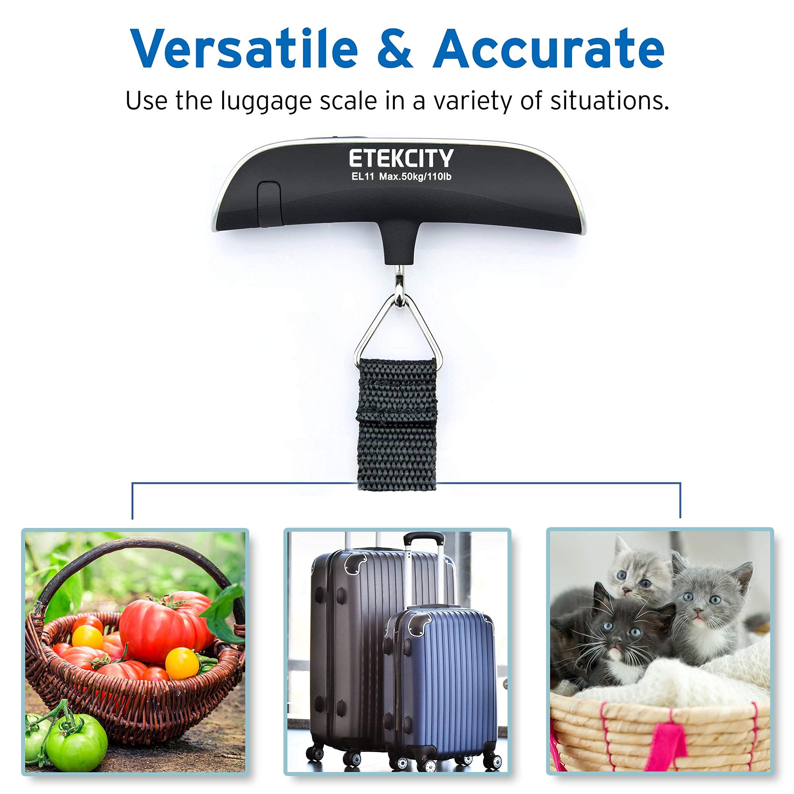 Etekcity Digital Hanging Luggage Scale, Portable Handheld, Suitcase Scale with Rubber Paint, Temperature Sensor, 110 Pounds 🍁 All In One Marketplace Canada