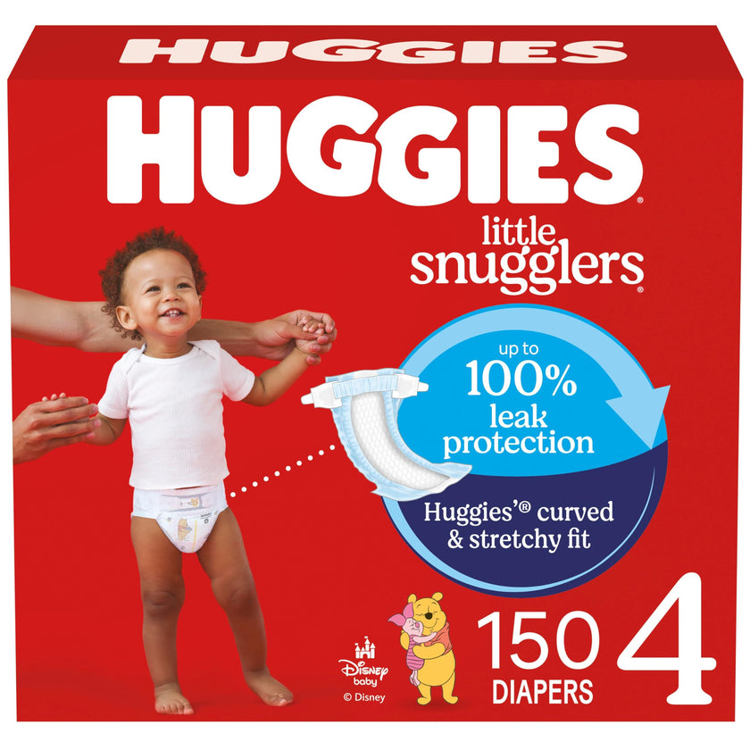 Huggies Size 4 Diapers, Little Snugglers Baby Diapers, Size 4 (22-37 lbs), 150 Count (6 Packs of 25), Packaging May Vary 🍁 All In One Marketplace Canada