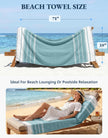 Lane Linen Turkish Beach Towels Set of 6, Oversized Beach Towel, Lightweight Beach Essentials for Women, Large Pool Towel, Absorbent & Quick Dry, Sand Free Beach Towel, 39