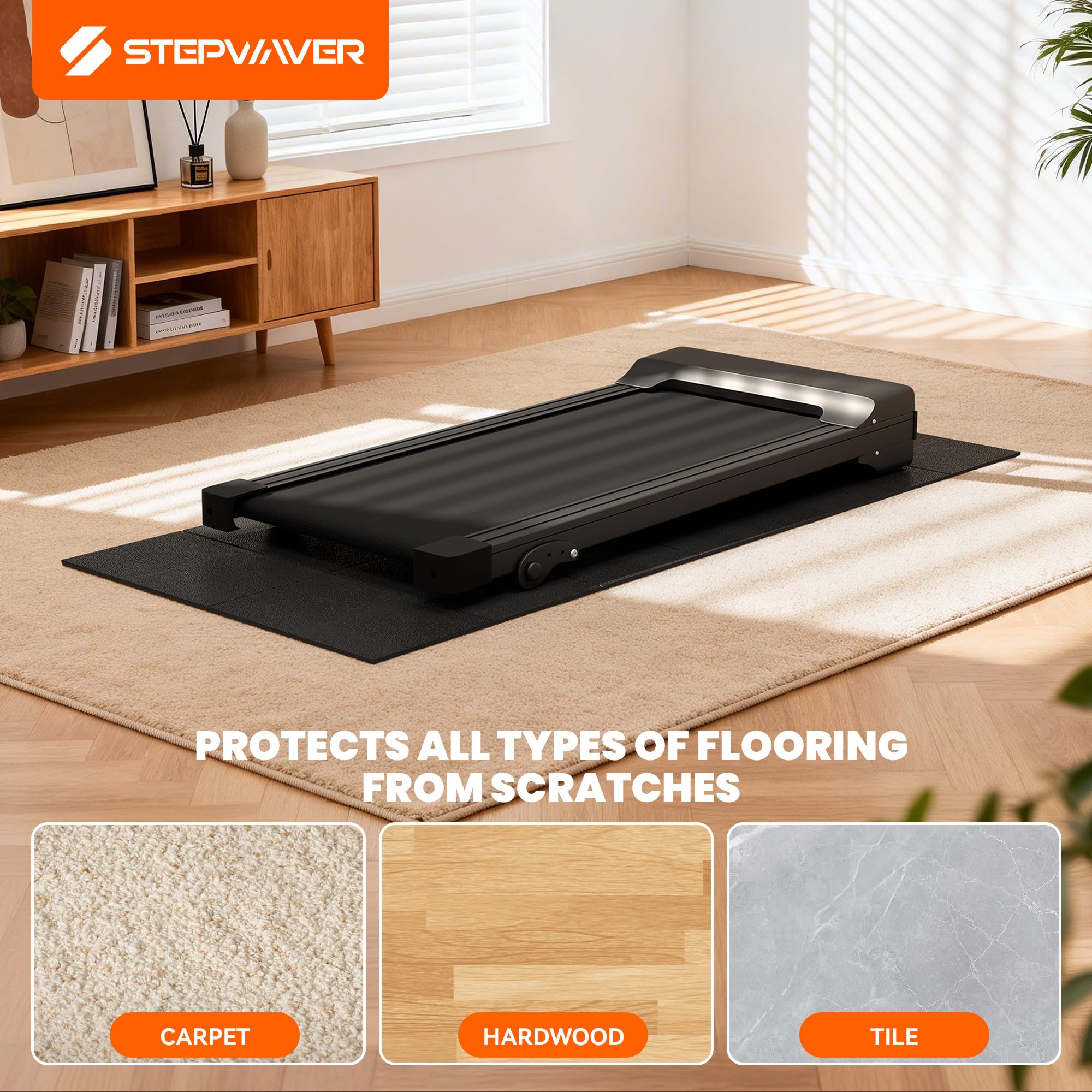 Stepwaver Walking Pad Mat for Carpet, Treadmill Mat for Hardwood Floors, High Density, 1/4 Thickness, Foldable, Floor Protection for Bike, Elliptical, Treadmill 🍁 All In One Marketplace Canada
