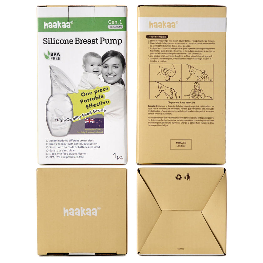 haakaa Manual Breast Pump for Breastfeeding, Silicone, Clear 4oz/100ml 🍁 All In One Marketplace Canada