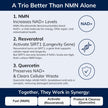 NMN w/Quercetin & Resveratrol For Enhanced NAD+ Levels - More Effective Than NMN Alone, High Purity 99% Nicotinamide Mononucleotide & Resveratrol For Cellular Health, NAD Supplement, 60 Capsules 🍁 All In One Marketplace Canada