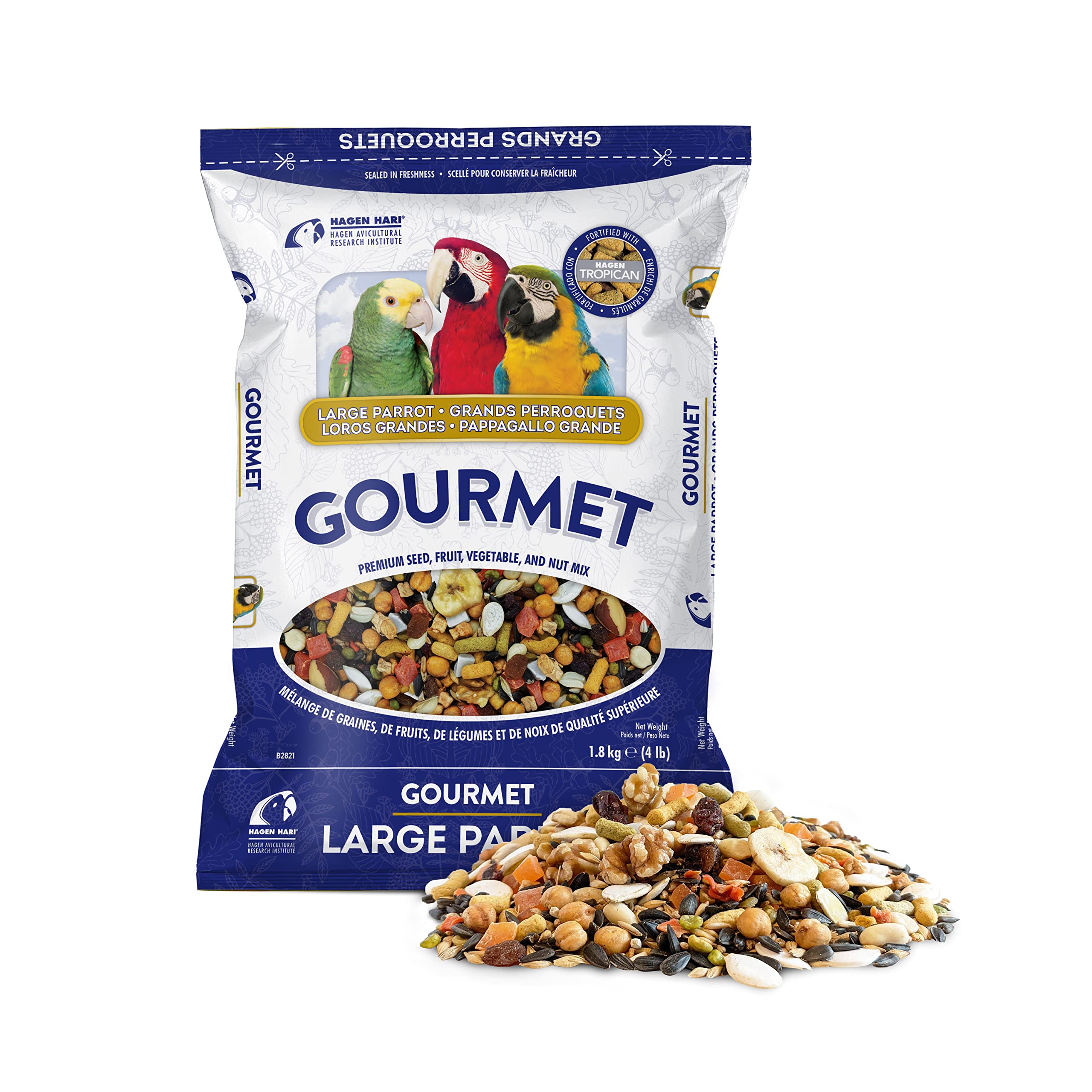 Hagen B2821 Gourmet Parrot Mix, 1.8 Kg, 4-Pound 🍁 All In One Marketplace Canada