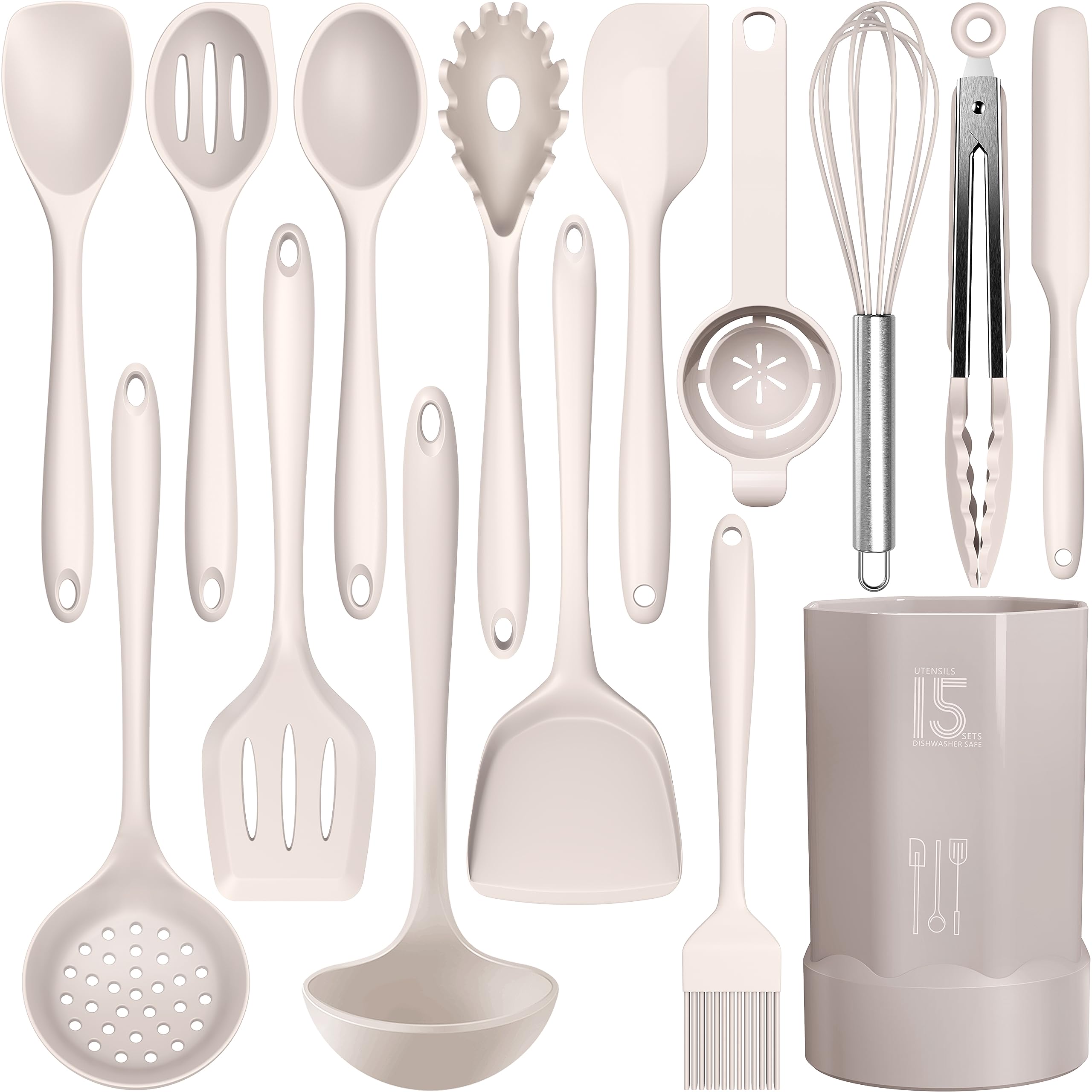 Silicone Cooking Utensils Set - 446°F Heat Resistant Kitchen Utensils,Turner Tongs,Spatula,Spoon,Brush,Whisk,Kitchen Utensil Gadgets Tools Set for Nonstick Cookware,Dishwasher Safe (BPA Free) 🍁 All In One Marketplace Canada
