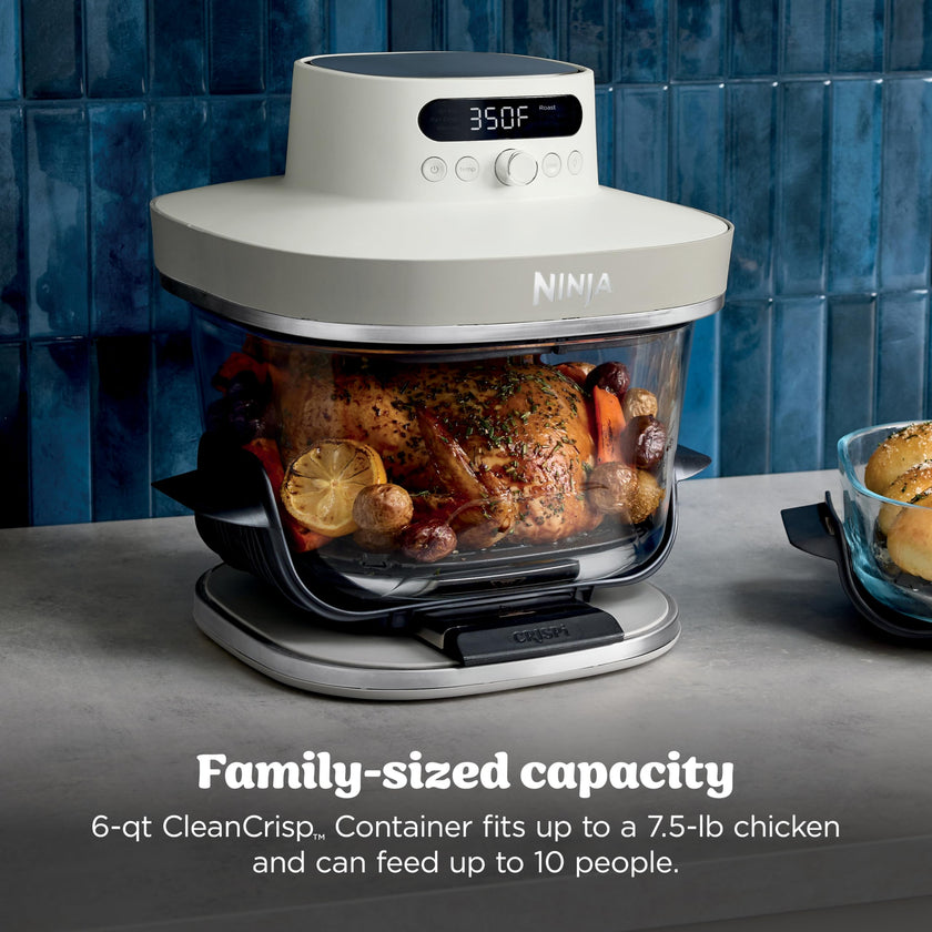 Ninja Crispi Pro 6-in-1 Glass Air Fryer | 6qt & 2.5qt Glass Containers with Storage Lids | Non-Toxic | Meal Prep, Microwave, Freezer & Dishwasher Safe | Air Fry, Bake & More | Bone | AS101CLG 🍁 All In One Marketplace Canada