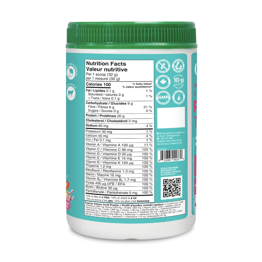 Organika All-in-One Strawberry Shortcake Protein Powder with 20g Protein,15 Vitamins & Minerals from Real Fruits & Veggies,5 Billion CFU Probiotics,4g Prebiotic Fiber, Digestive Enzymes,1g Sugar- 640g 🍁 All In One Marketplace Canada