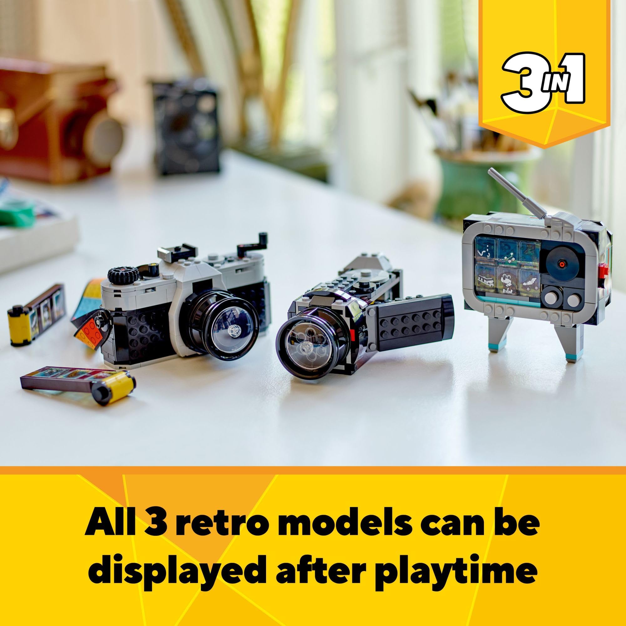 LEGO Creator 3 in 1 Retro Camera Toy, Transforms from Toy Camera to Retro Video Camera to Retro TV Set, Photography Gift for Boys and Girls Ages 8 Years Old and Up Who Enjoy Creative Play, 31147 🍁 All In One Marketplace Canada