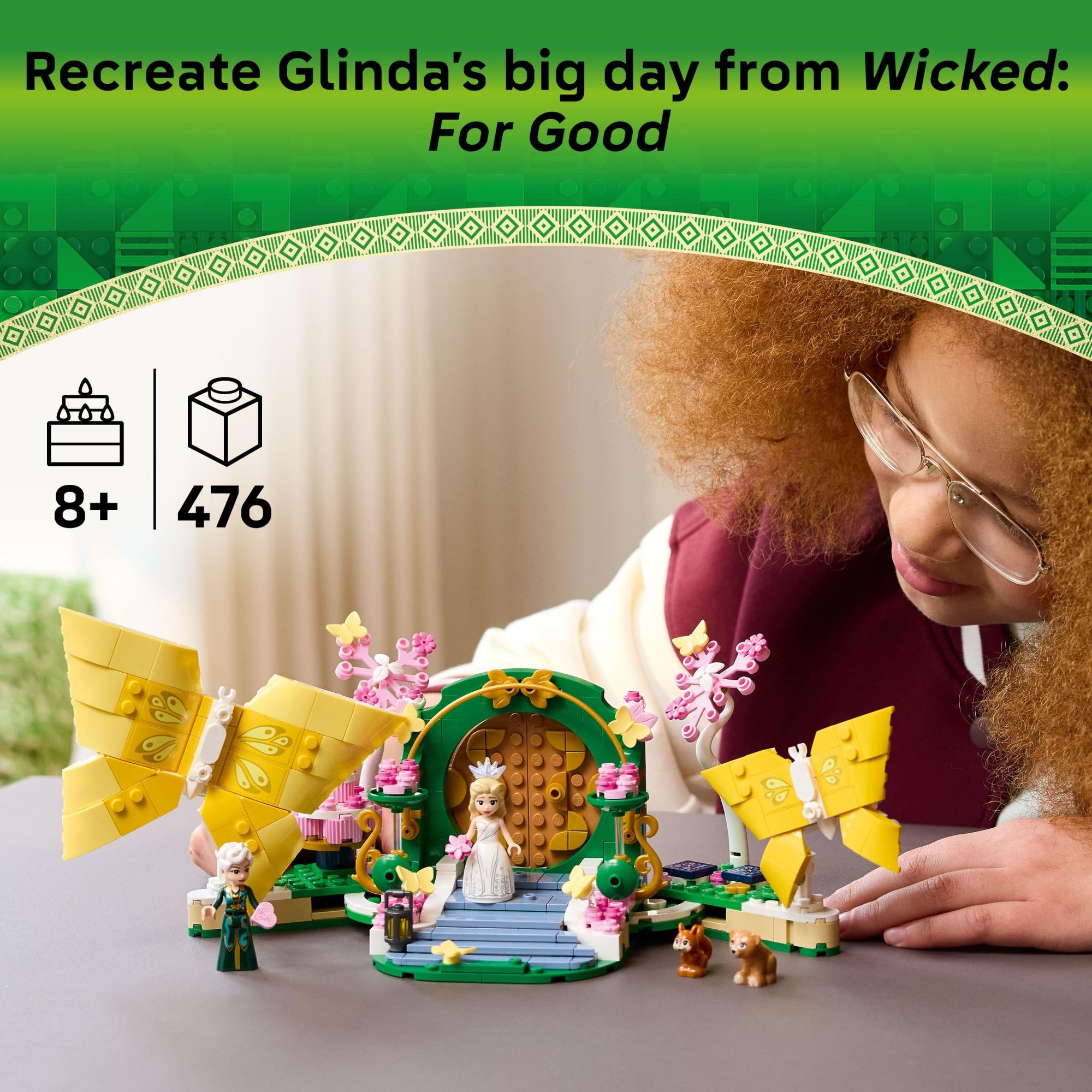 LEGO Wicked Glinda's Wedding Day Building Toy - Pretend Playset with 2 Minidolls, 2 Animal Toy Figures, & 2 Poseable Butterflies - Building Blocks for Kids, Ages 8+ - Gift for Girls & Boys - 75688 🍁 All In One Marketplace Canada