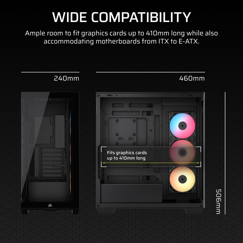 CORSAIR 3500X RS-R ARGB Mid-Tower PC Case – 3X Pre-Installed RS120-R ARGB Fans, GPU Anti-Sag Arm, Fits up to 10x 120mm Fans, Reverse Connection Motherboard Compatible – Black 🍁 All In One Marketplace Canada