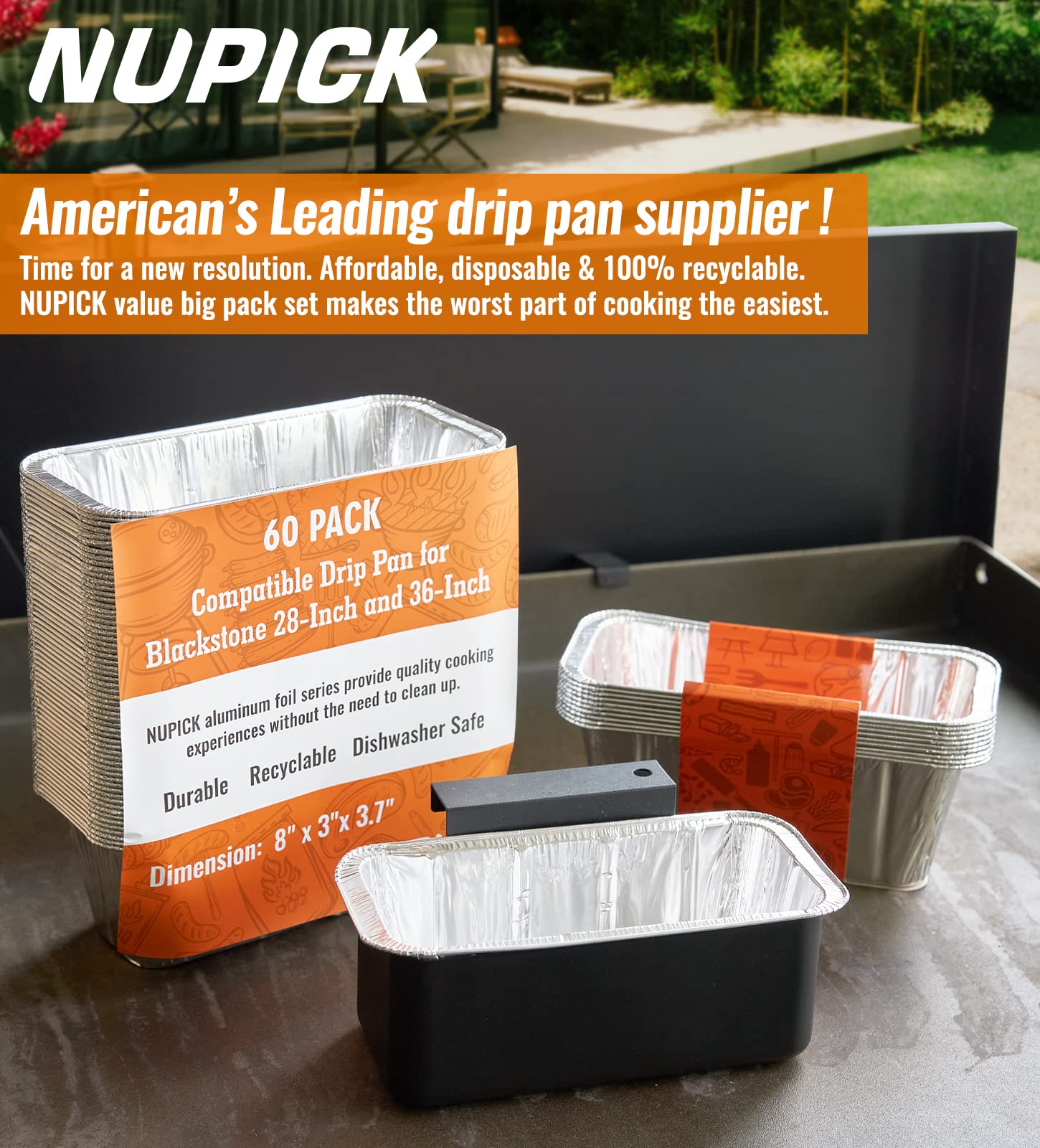 NUPICK 40 Pack Grease Cup Liners for Blackstone 17