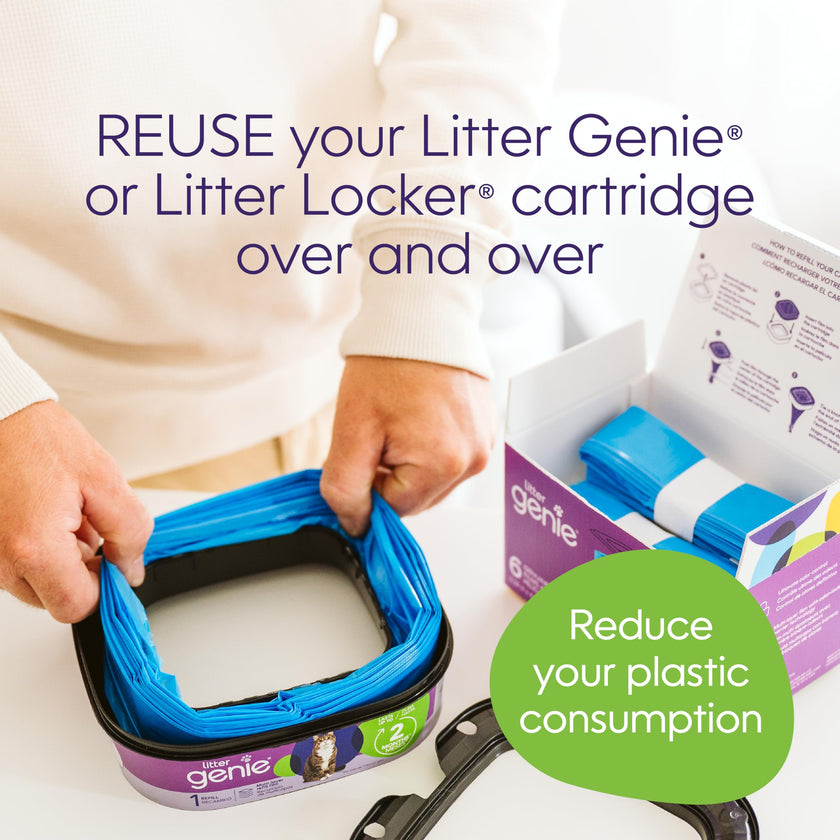 Litter Genie Refill Bags | Stand alone Genuine Film 9 pk | Compatible with Litter Genie Standard and Jumbo refills | Ultimate Odour Control Cat Litter Bags | Up to 18 months of supply for one cat 🍁 All In One Marketplace Canada