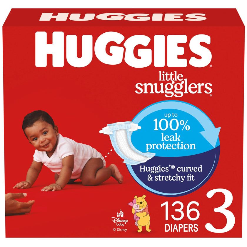 HUGGIES Little Snugglers Diapers, Size 3, 16-28 Lb, 136 Count 🍁 All In One Marketplace Canada