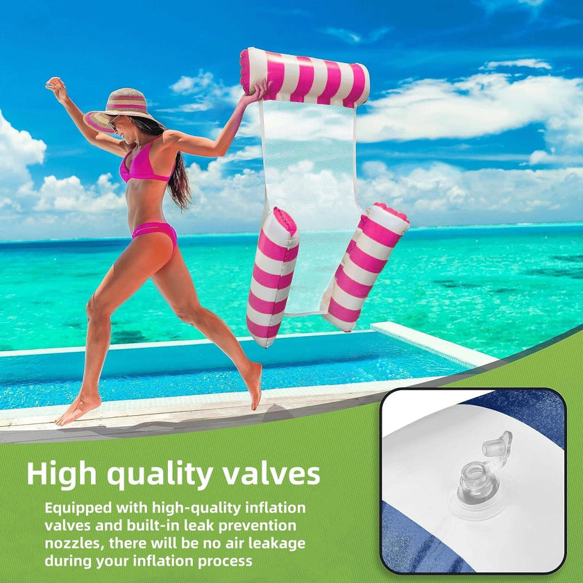 3 Pack 300 LB Water Floaties,Inflatable Pool Float Chair for Adults Swim Floating Party Vacation Fun and Rest (Blue & Dark Blue & Rose red) 🍁 All In One Marketplace Canada