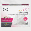EKO Extra Strong 21 Gallon Large Trash Bags, Heavy-Duty Drawstring Kitchen & Household Garbage Bags (80L), Leak-Resistant, Fresh Floral Scent, Continuous Odor Control, 60 Count, Code G 🍁 All In One Marketplace Canada