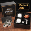 Whiskey Smoker Kit with Torch - 6 Flavors Wood Chips, 2 Glasses, 2 Ice Ball Molds - Cocktail Smoker Infuser Kit, Old Fashioned Drink Smoker Kit, Birthday Bourbon Whiskey Gifts for Men,Dad(NO Butane) 🍁 All In One Marketplace Canada