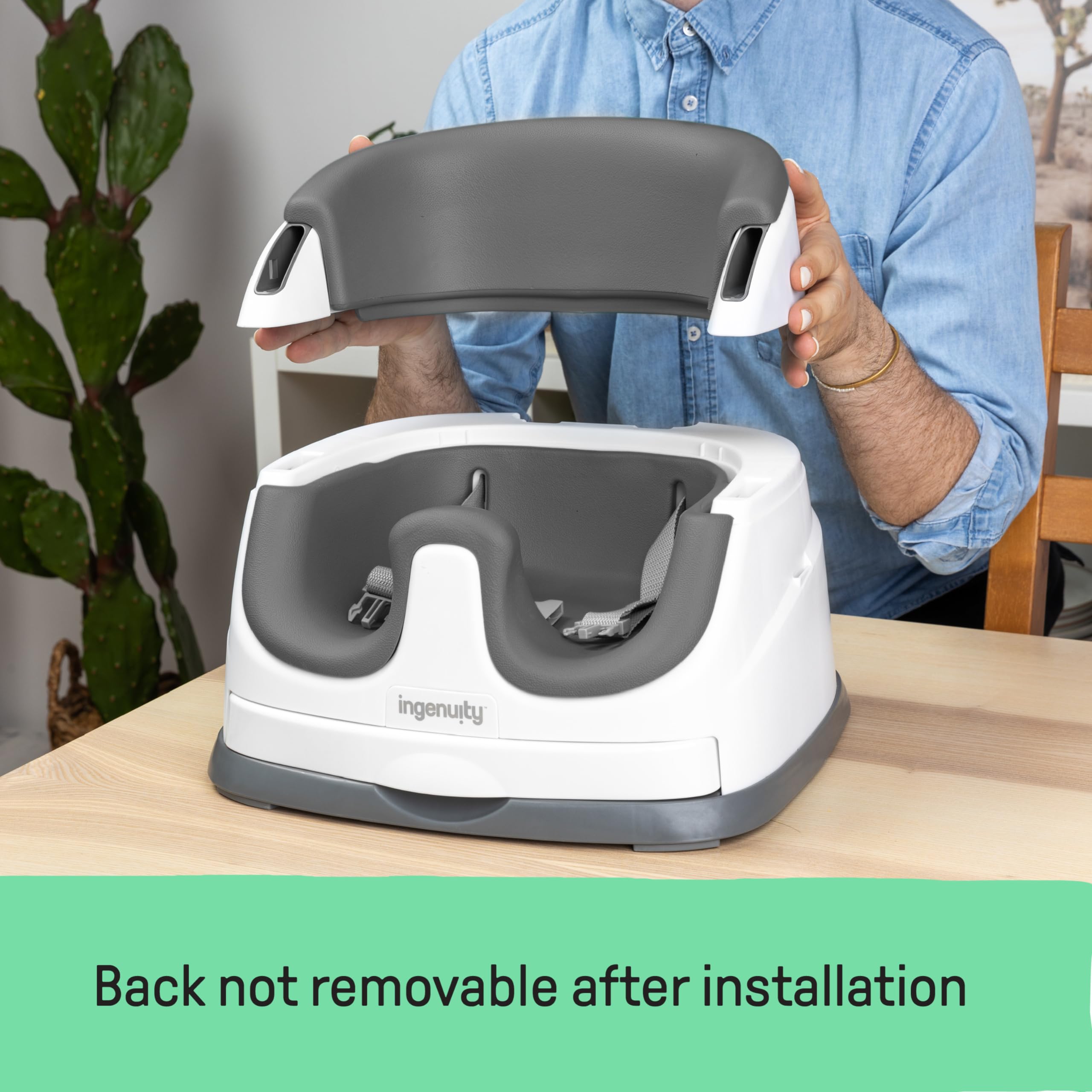 Ingenuity Baby Base 2-in-1 Booster Feeding and Floor Seat with Self-Storing Tray - Slate 🍁 All In One Marketplace Canada