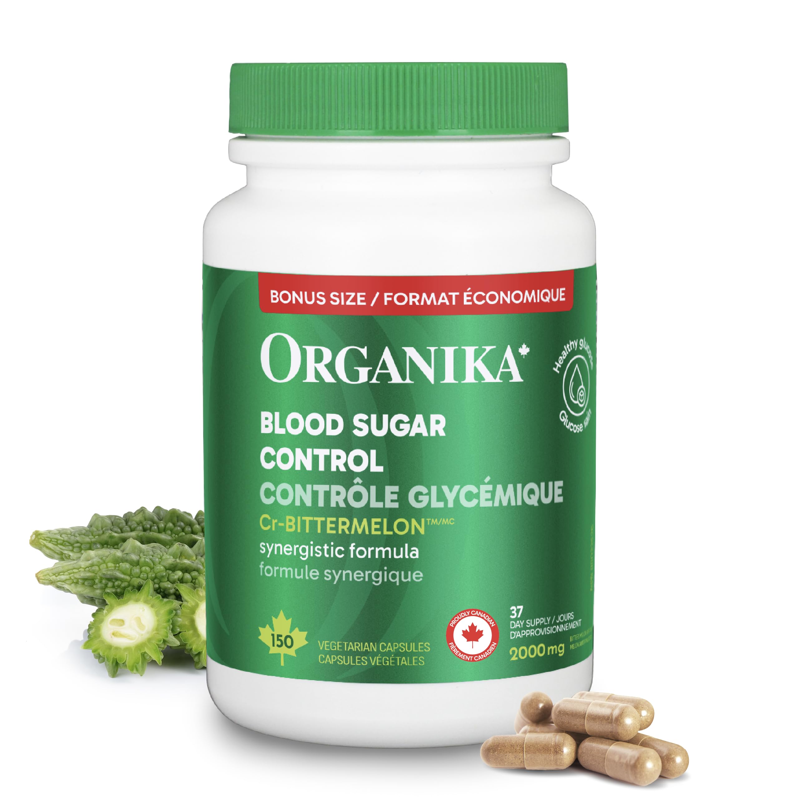 Organika Canadian-Made Blood Sugar Control Bonus Size- Chromium and Bitter Melon, 150 vcaps Blood Sugar Control Bonus Size- Chromium and Bitter Melon, 150 vcaps 🍁 All In One Marketplace Canada