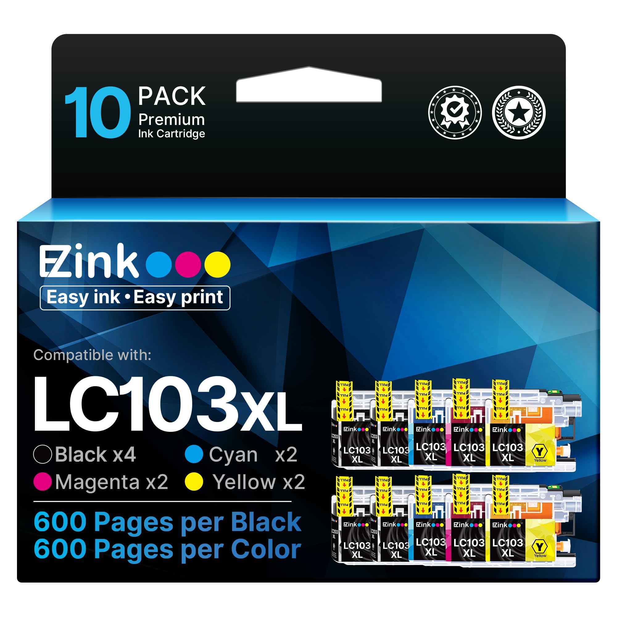 10 Pack E-Z Ink (Compatible Ink Cartridge Replacement for LC103XL Ink Cartridges LC103 XL LC103BK LC101 LC 103 to Use with MFC-J870DW MFC-J470DW MFC-J6920DW MFC-J6520DW MFC-J450DW 🍁 All In One Marketplace Canada