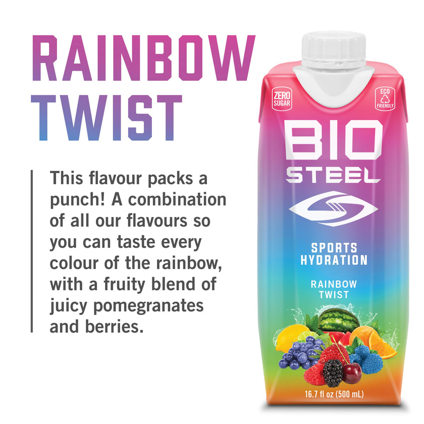 BioSteel Electrolyte Sports Drink, Rainbow Twist, 12-Pack, Zero Sugar 🍁 All In One Marketplace Canada
