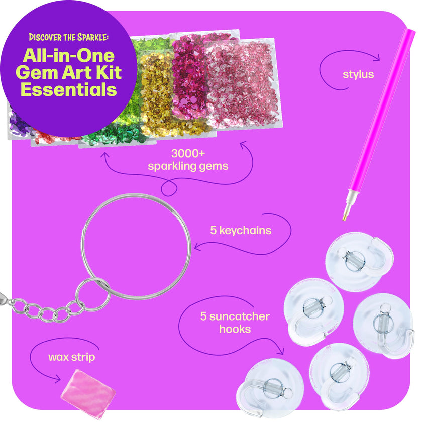 Gem Diamond Painting Kit for Kids - Arts and Crafts for Girls & Boys Ages 6-12 - Craft Kits Art Set - Supplies for Painting - Best Tween Paint Easter Gift Ideas for Kids Activities Age 6 7 8 9 10 🍁 All In One Marketplace Canada