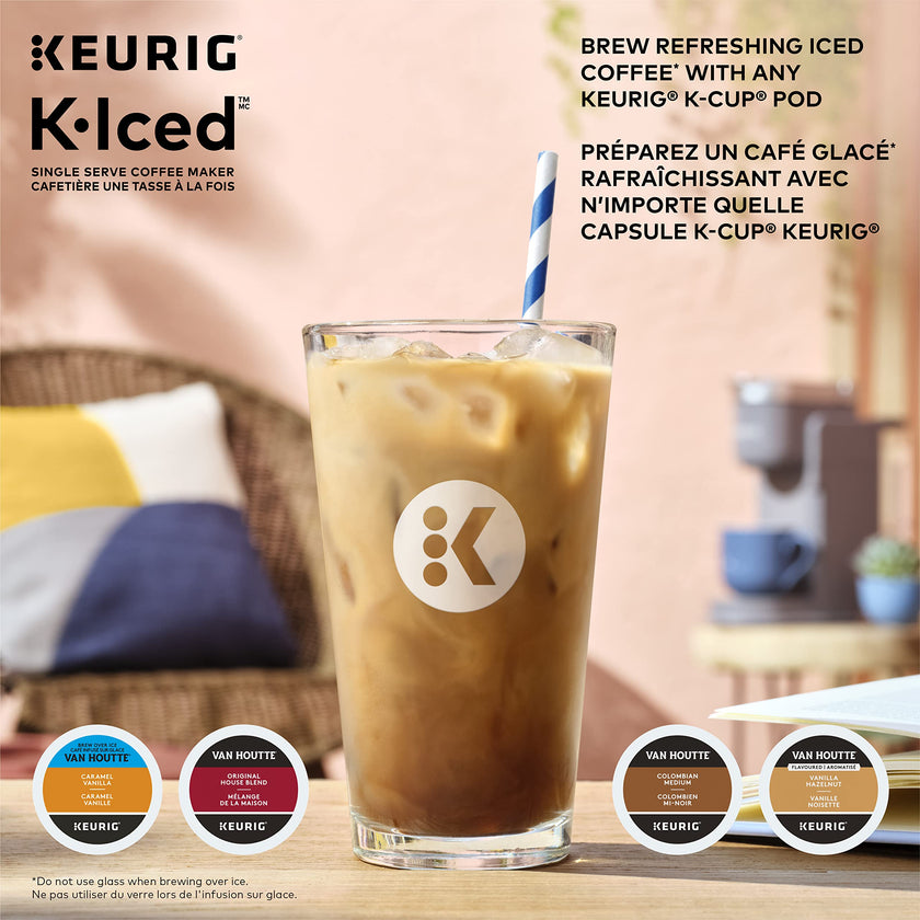 Keurig K-Iced Single Serve K-Cup Pod Coffee Maker, Featuring Simple Push Blue Button Brew Over Ice, Grey 🍁 All In One Marketplace Canada