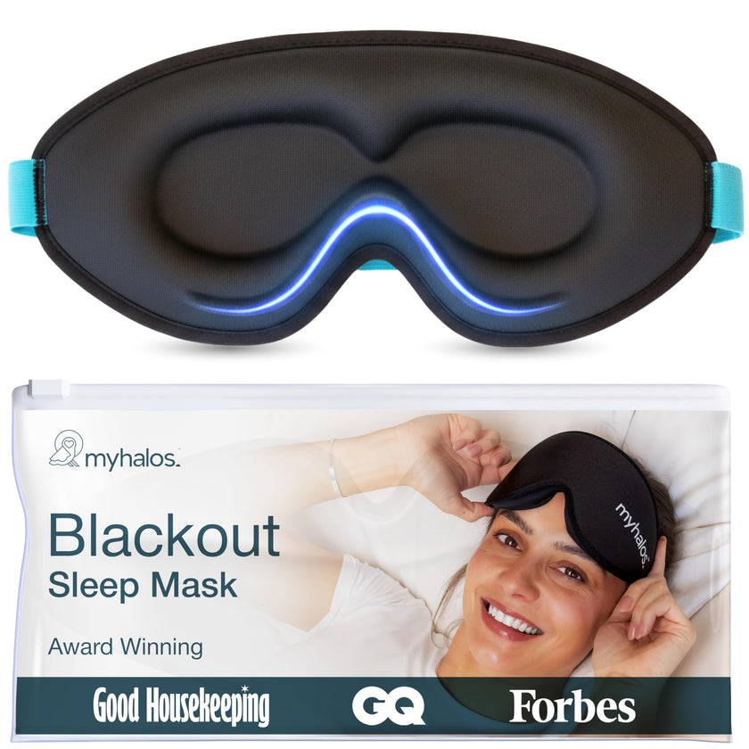 MyHalos® Sleep Mask – 3D Blackout Eye Mask for Women & Men, Side Sleepers, Zero Pressure Memory Foam Eyelash Friendly, Breathable,Award-Winning Sleep Aid for Travel (Black, 1 Count (Pack of 1) 🍁 All In One Marketplace Canada
