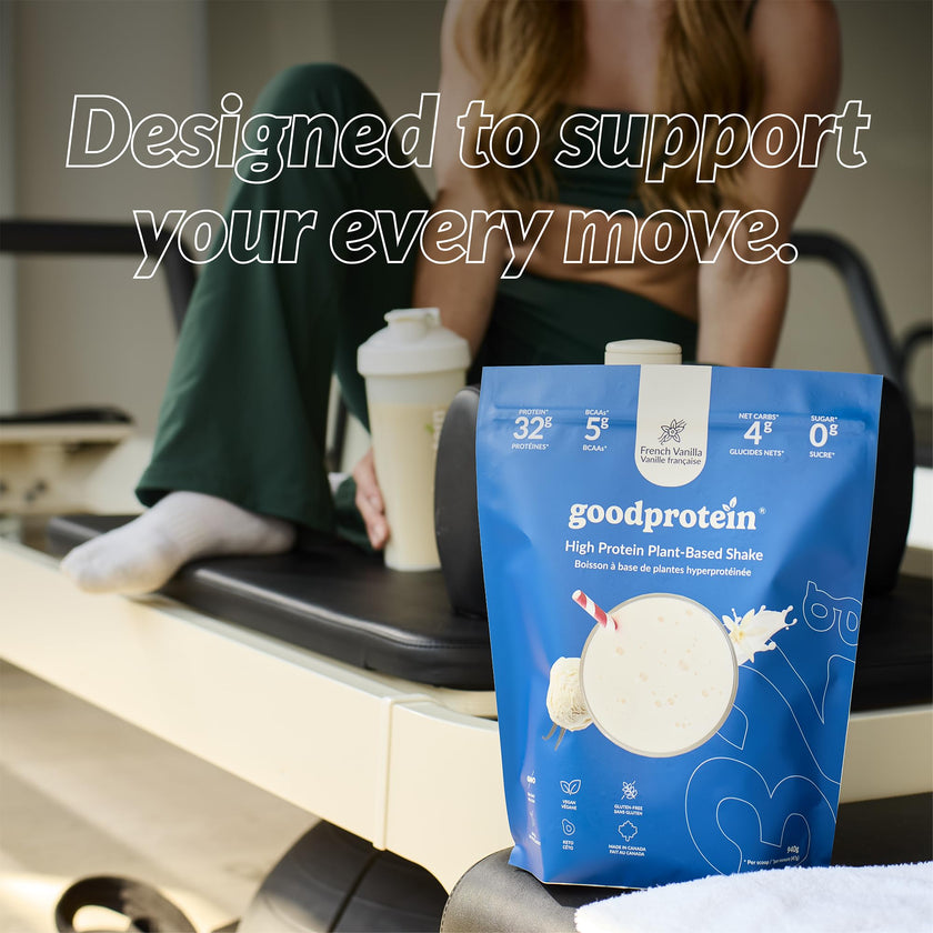 Good Protein – 32g Protein, Vegan High Protein Powder, 100% Natural, Non-GMO, Dairy-free, Gluten & Soy Free and No Added Sugar. Plant-Based Protein Shake (French Vanilla, 470 g) 🍁 All In One Marketplace Canada