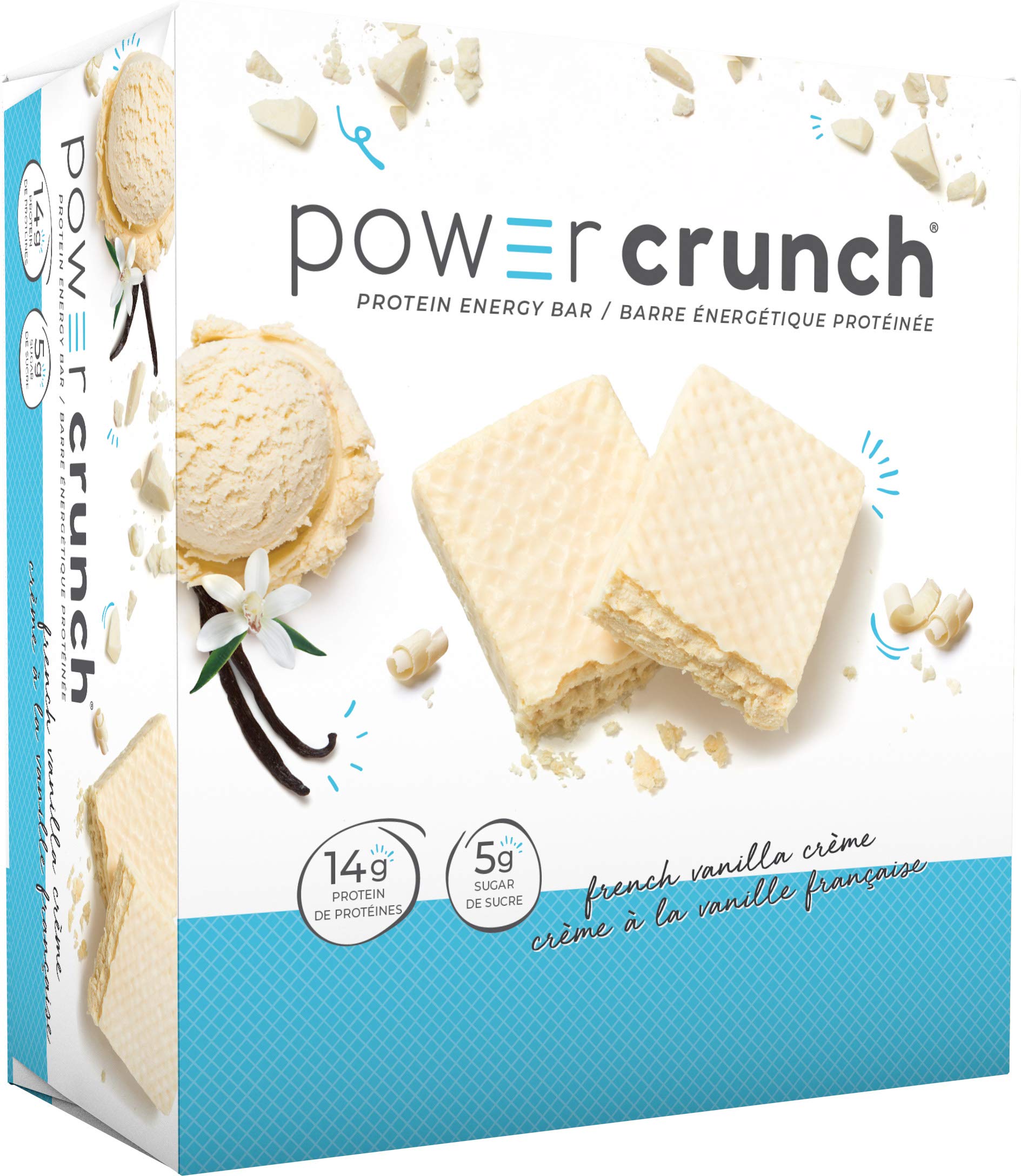 Power Crunch Protein Bars French Vanilla Crème 12 Count – High Protein Wafer Bar, 13g Protein, Low Sugar, Cream-Filled Snack Bar 🍁 All In One Marketplace Canada