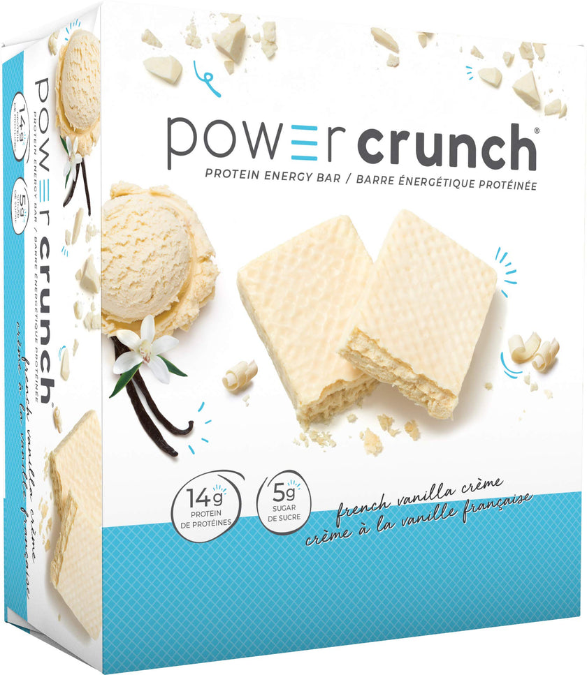 Power Crunch Protein Bars French Vanilla Crème 12 Count – High Protein Wafer Bar, 13g Protein, Low Sugar, Cream-Filled Snack Bar 🍁 All In One Marketplace Canada