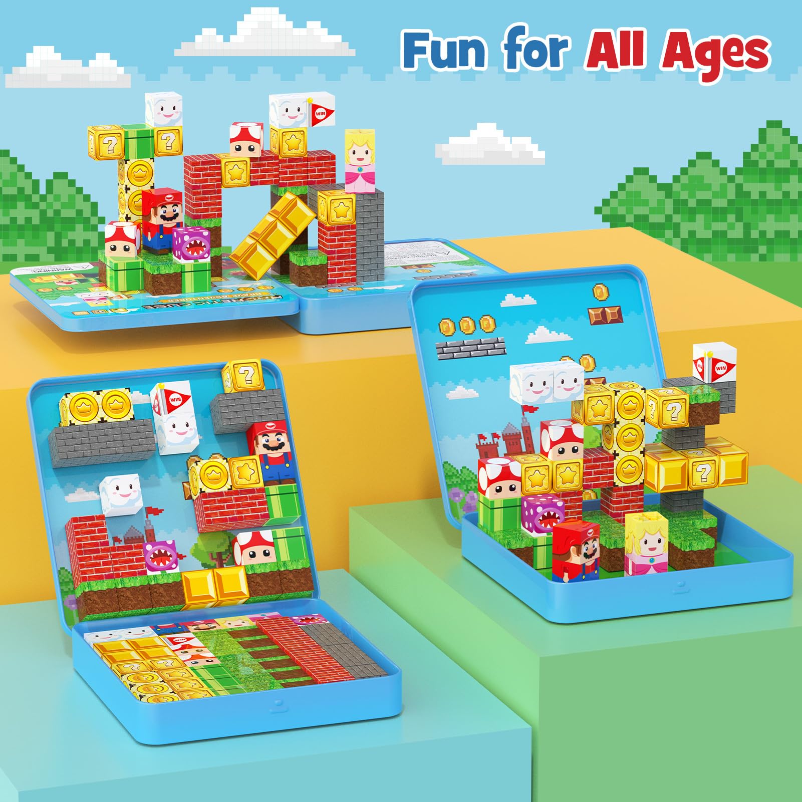 Mini Magnetic Blocks - 49 PCS Travel Magnet Building Blocks for Toddlers - STEM Educational Magnetic Building Toys with Portable Iron Box for Kids Ages 3-8 Boys & Girls 🍁 All In One Marketplace Canada