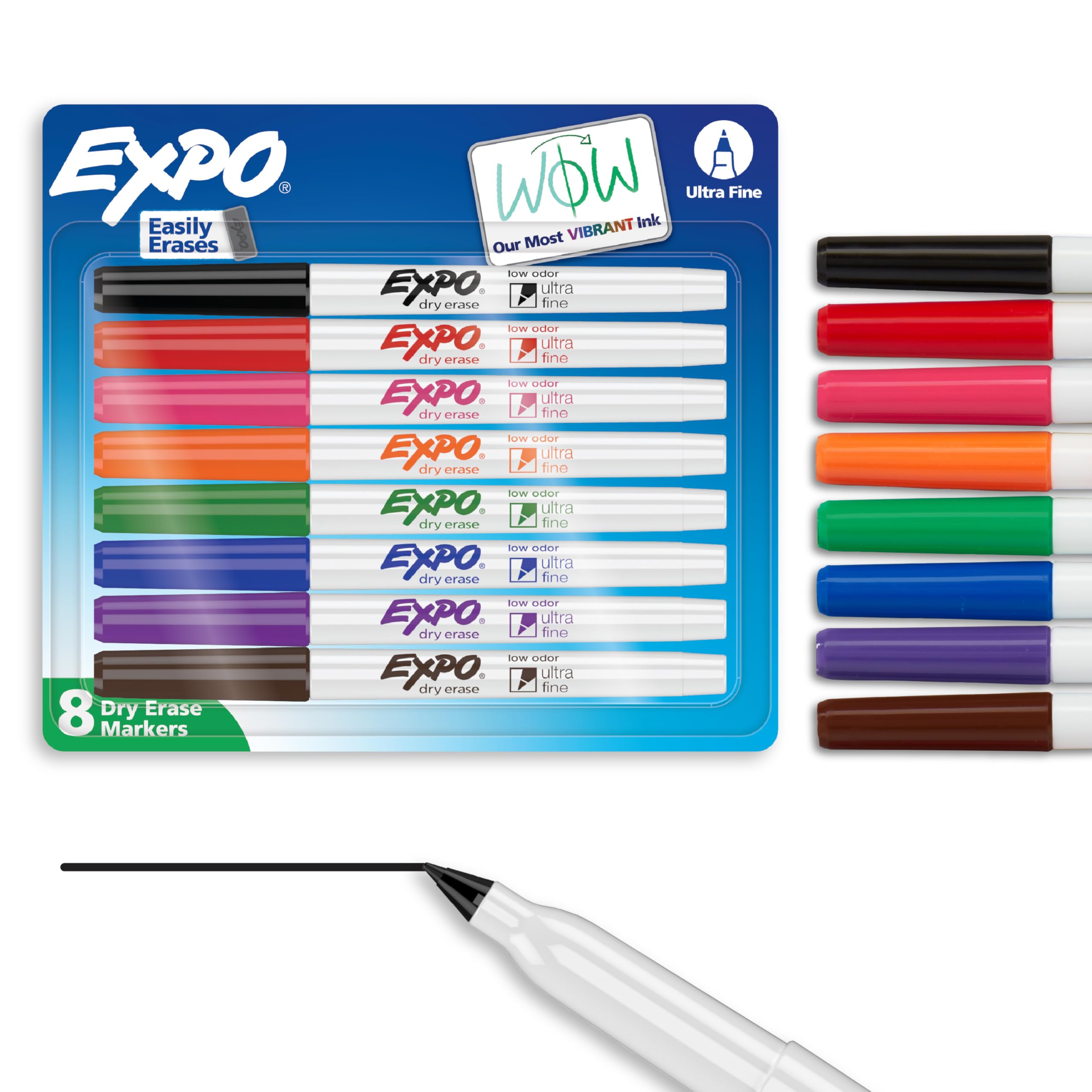 EXPO Dry Erase Markers, Low Odour Ink, Assorted Colours, Ultra Fine Tip, 8 Count 🍁 All In One Marketplace Canada