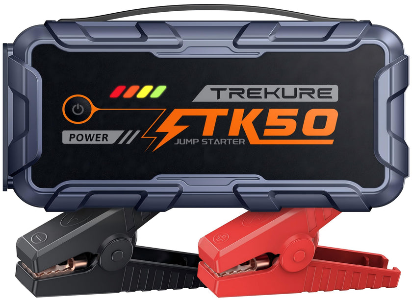 TREKURE 6000A Booster Pack, 26800mAh Jump Starter for Car Battery, All Gas/12L Diesel Portable Car Battery Power Pack, Safe Jumper Cables with Fast Charge & LED Light 🍁 All In One Marketplace Canada