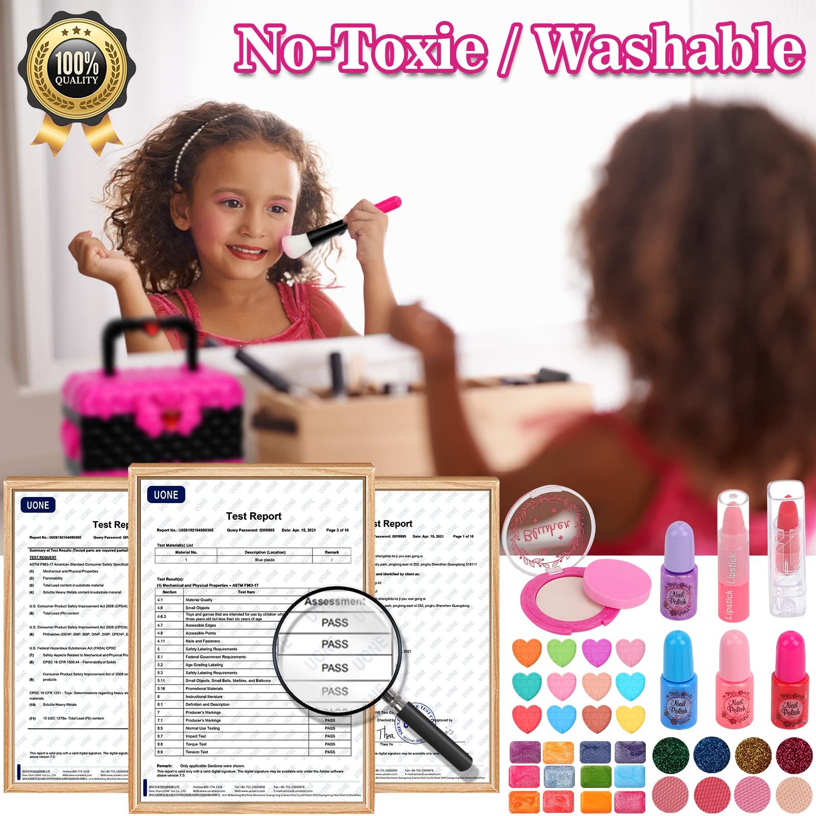 Teensymic Kids Makeup Kit for Girls, 54PCS Washable Makeup Toys, Age 3-13, Princess Theme, Girl Toys, Social Skill, Hand-Eye Coordination 🍁 All In One Marketplace Canada